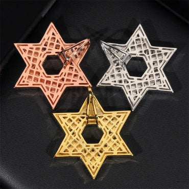 925 Silver Moissanite Star Pendant – European & American Hip-Hop Jewelry, In Stock - CaratixJewelry