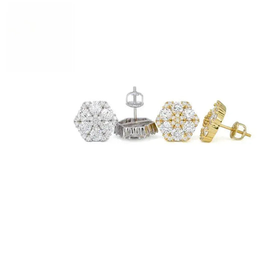 S925 Silver Moissanite Inspired Floral Stud Earrings - CaratixJewelry