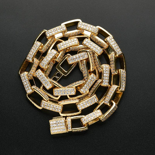 CARÁTIX 7"-28" Square Link Chain Bracelet – 5A+ CZ Iced Out Hip Hop Bling Jewelry for Men & Women | Rapper Gift