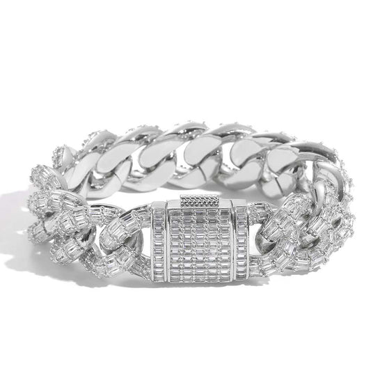 CARÁTIX – 21mm Thick T-Square Cuban Link Chain Necklace | Cubic Zirconia Hip Hop Jewelry for Men & Women