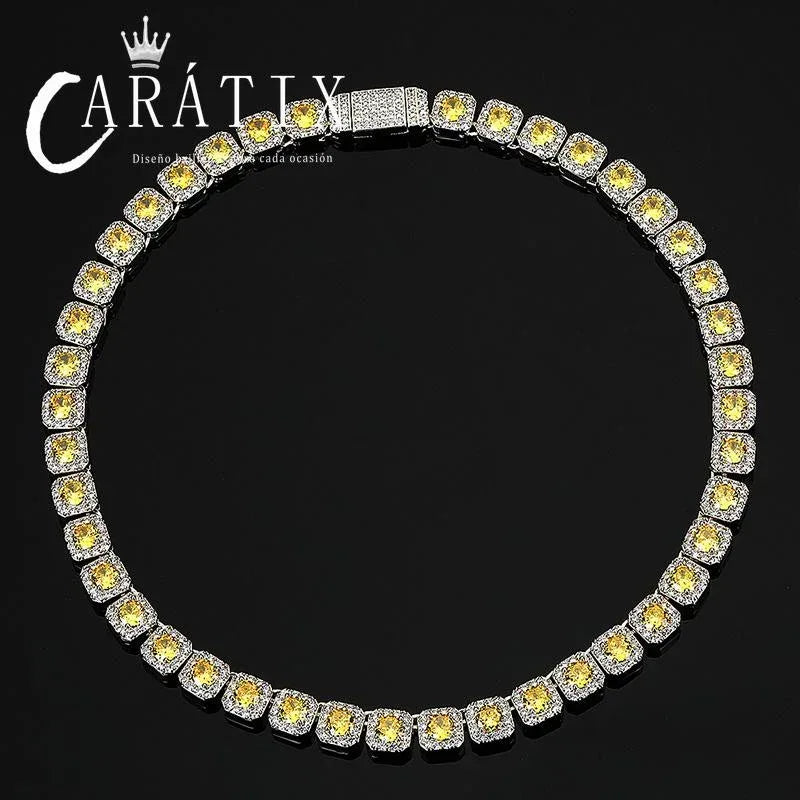 CARÁTIX 10mm Iced Out 5A CZ Tennis Link Choker Necklace - CaratixJewelry