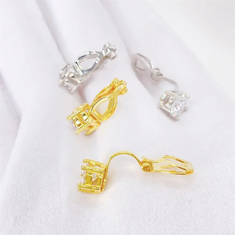 S925 Silver 6.5mm Moissanite Look Stud Earrings - CaratixJewelry