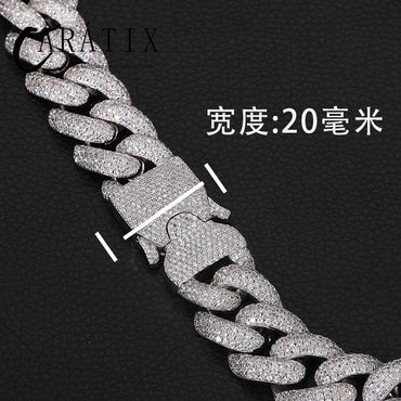 CARÁTIX 20mm Iced Out Cuban Miami Link Chain | CZ Bling Hip Hop Necklace for Men