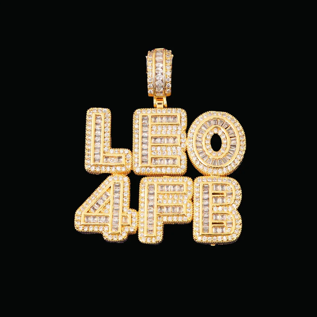 Baguette Any Letter Iced Out Personalized Custom Name Necklace Pendant - Luxury Custom Jewelry - CaratixJewelry