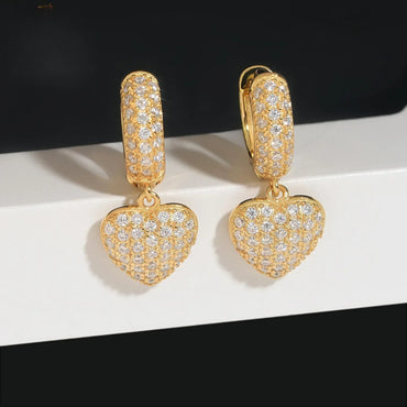 S925 Silver VVS Style Moissanite Heart Look Earrings - CaratixJewelry