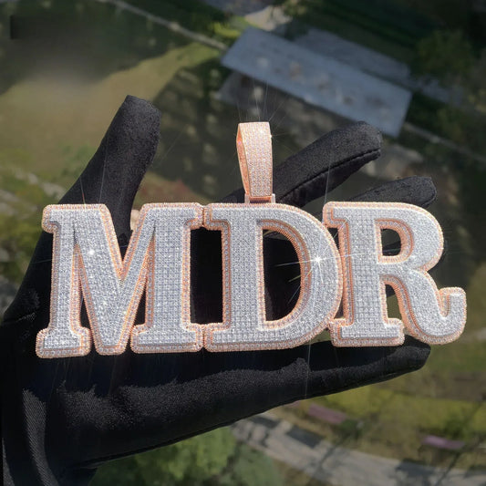 Iced Out Letter & Number Pendant | DIY CZ Initial Hip Hop Custom Necklace - CaratixJewelry