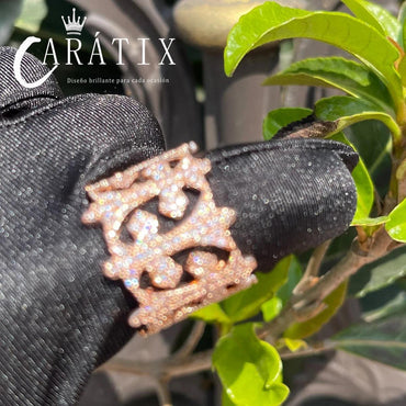 Caratix-Hip Hop Personality Vintage Full Circle Cross Ring True Electroplating Hipster Ring High Quality Hip Hop Ring