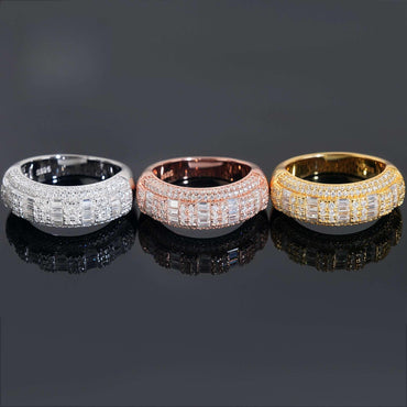 D-Color VVS Moissanite Half-Eternity Ring | S925 Silver Unisex Fashion Jewelry - CaratixJewelry