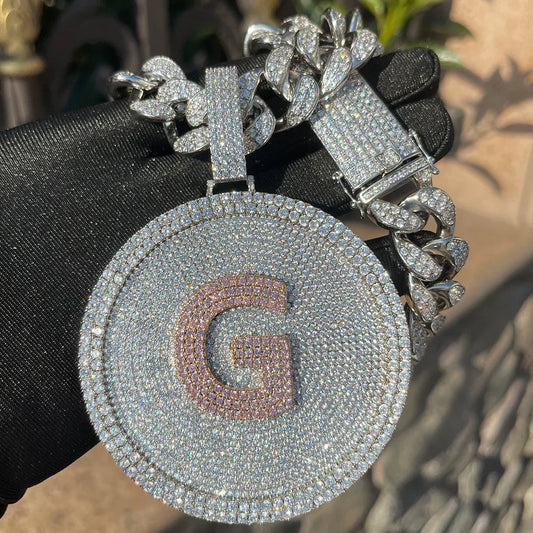 Disc Edition Iced Out Personalized Custom Name Necklace Pendant – Luxury Hip Hop Jewelry for Men & Women - CaratixJewelry
