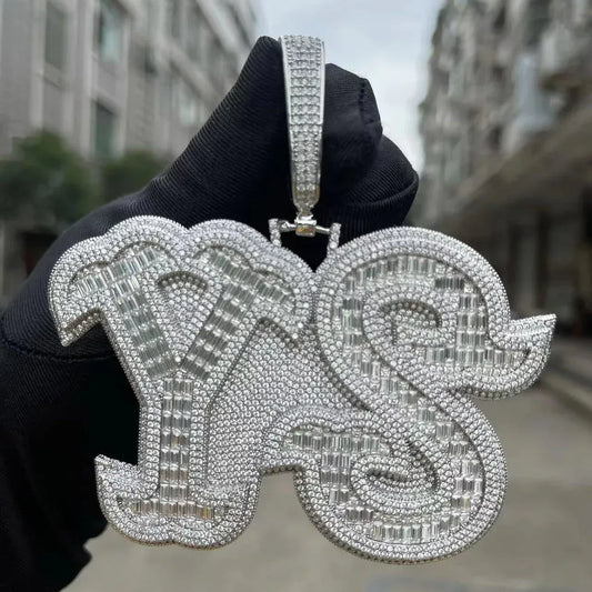Luxury BIG Iced Out Personalized Custom Name Necklace Pendant - Premium Custom Jewelry - CaratixJewelry