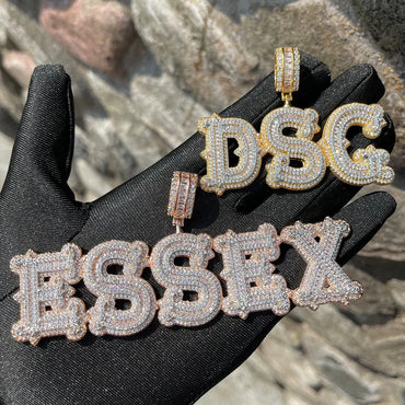Sharp Attention Iced Out Personalized Custom Name Necklace Pendant - Luxury Custom Jewelry - CaratixJewelry