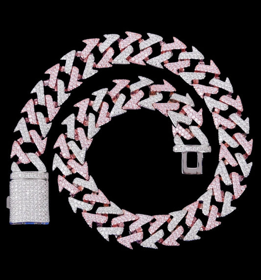 15MM Lightning Link Iced Out Diamond Necklace Chain – Luxury Hip Hop Jewelry for Men & Women