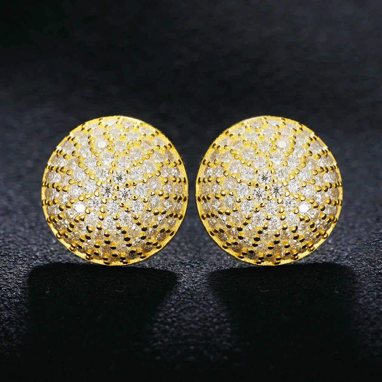 Genuine Sterling Silver Lab Iced Snow Cap Hip Hop Earrings - CaratixJewelry