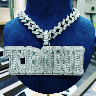 Drip Hard Style Iced Out Personalized Custom Name Necklace Pendant – Luxury Hip Hop Jewelry for Men & Women - CaratixJewelry
