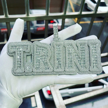 Drip Hard Style Iced Out Personalized Custom Name Necklace Pendant – Luxury Hip Hop Jewelry for Men & Women - CaratixJewelry