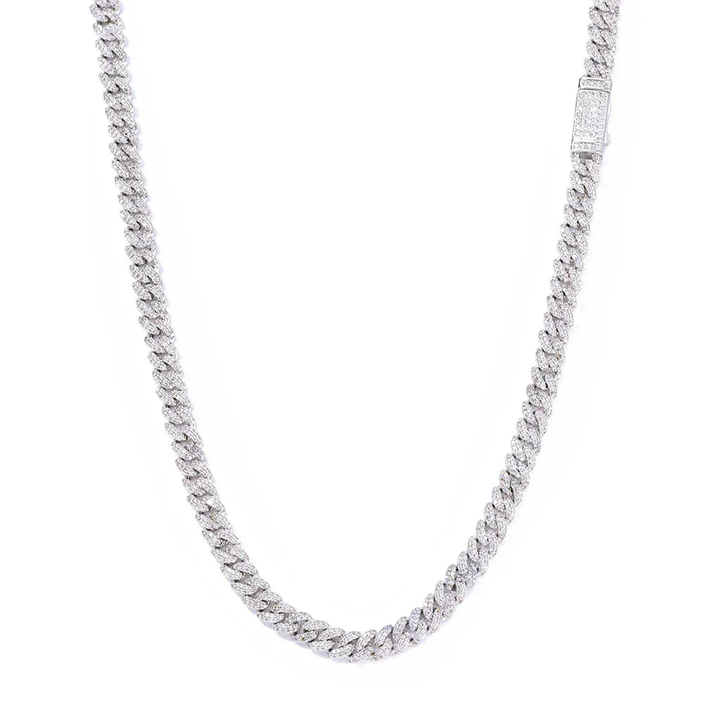 Custom 7mm Double-Row Bubble Cuban Link Necklace - CaratixJewelry