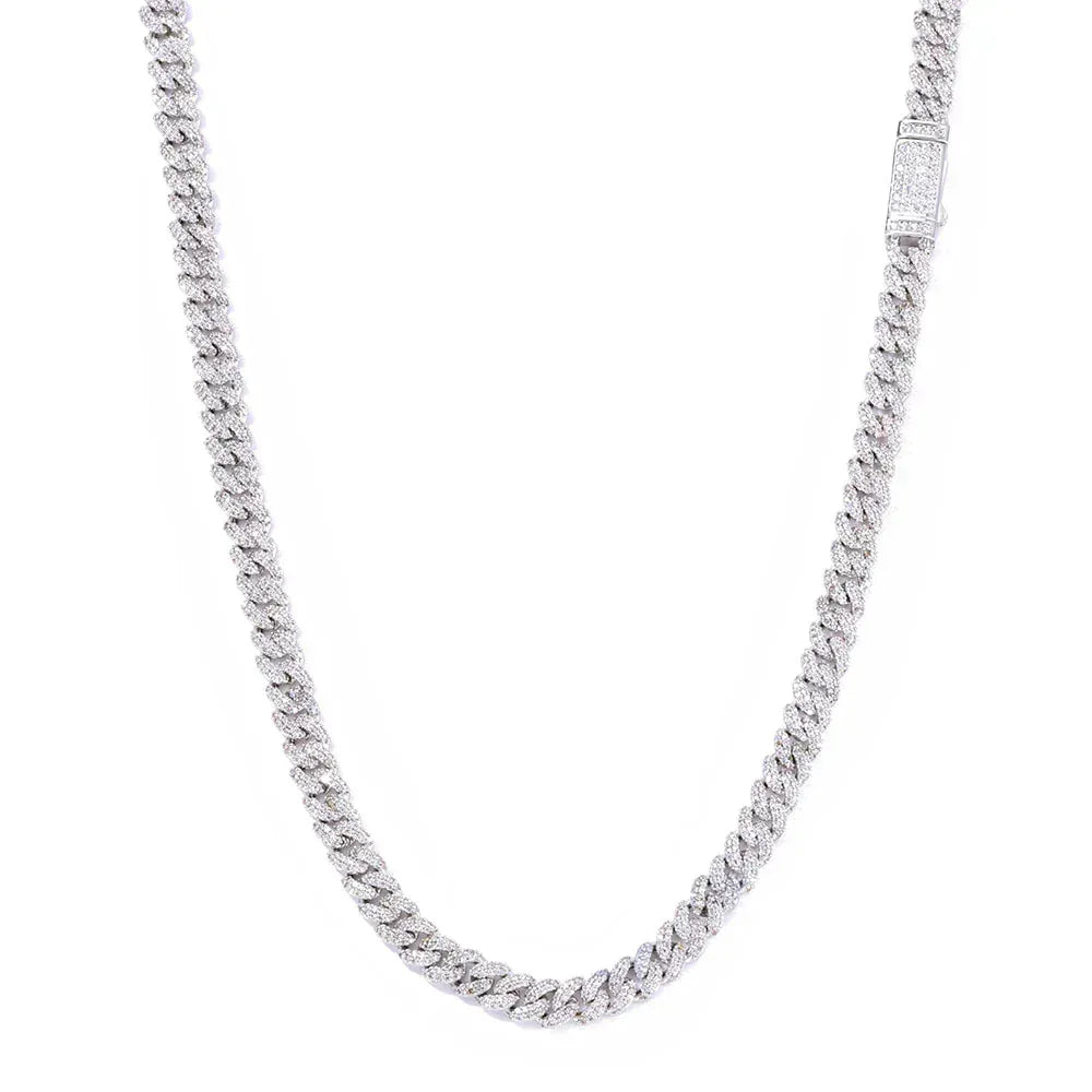 Custom 7mm Double-Row Bubble Cuban Link Necklace - CaratixJewelry