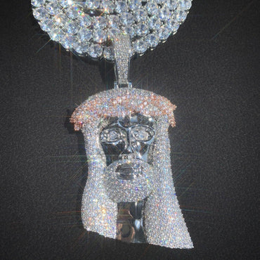 Iced Out Jesus Thorn Vine Pendant Necklace for Men – Hip Hop CZ Streetwear Jewelry - CaratixJewelry