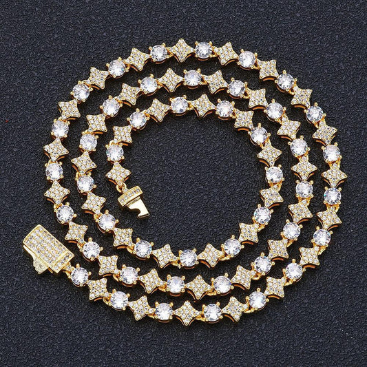 6mm Star Zircon Tennis Chain Hip Hop Necklace for Men | Caratix Jewelry - CaratixJewelry