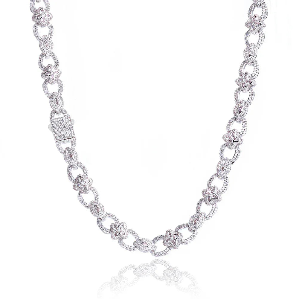 11mm Men's Infinity 8 Clover Chain | Heavy Iced Out Zircon Necklace | Custom Hip Hop Bling | Caratix - CaratixJewelry