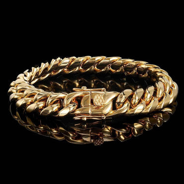 Dragon Head Clasp Stainless Steel Cuban Link Bracelet - CaratixJewelry