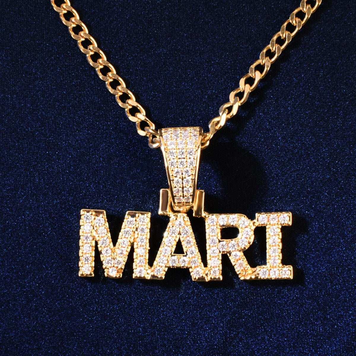 Mini Letter Pendant Necklace | CZ Hip Hop Personalized Initial Dainty Jewelry - CaratixJewelry