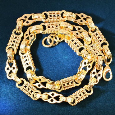 10mm Creative Coin Chain Necklace for Men | Gold Plated - CaratixJewelry