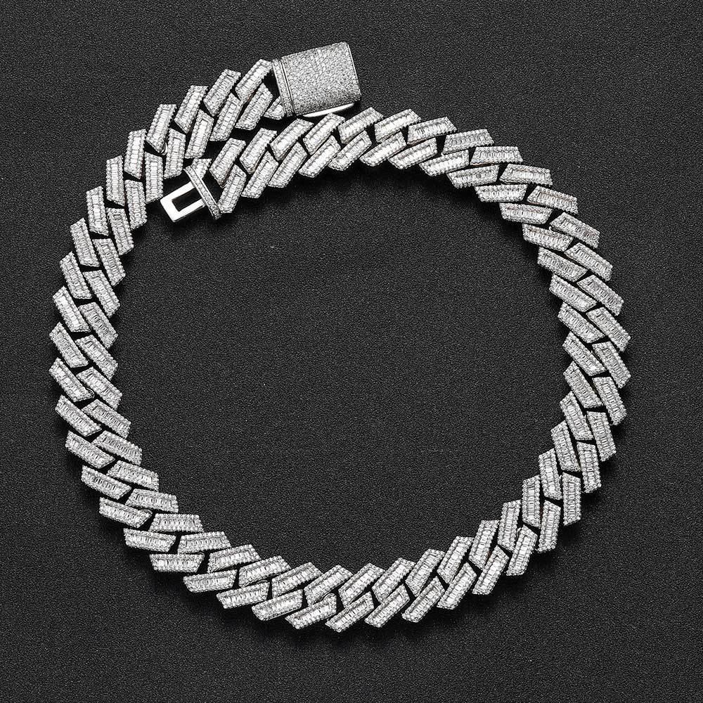 18mm Iced Out Cut Cuban Chain Zircon Necklace for Men | Caratix Jewelry - CaratixJewelry