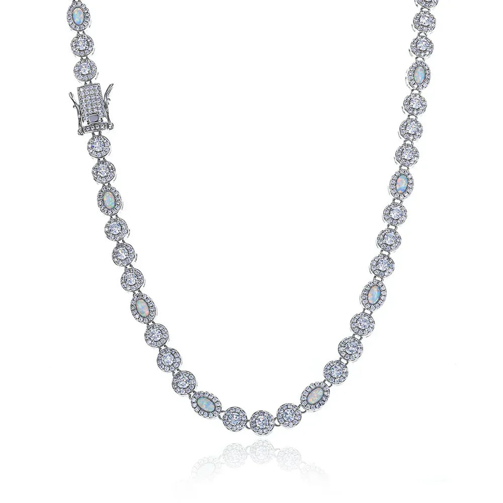 Custom Opal & Zircon Necklace Iced Out Chain for Rapper | Caratix - CaratixJewelry