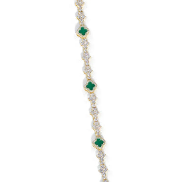 6.5mm Men's Airplane & Clover Tennis Bracelet | Iced Out Zircon Handpiece | Premium Hip Hop Jewelry | Caratix - CaratixJewelry