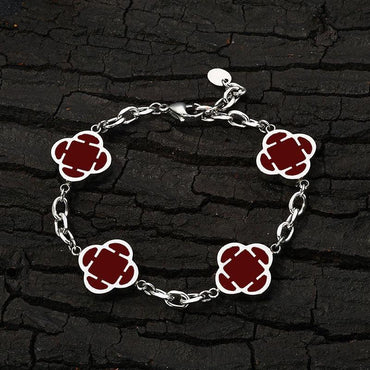 Stainless Steel Clover O-Chain Bracelet Non-Tarnish Gold Clover Link - CaratixJewelry