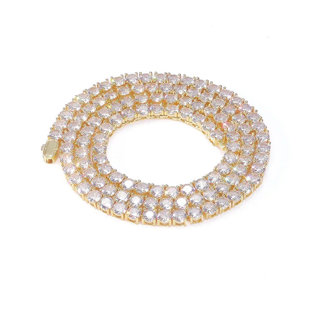 Zircon Tennis Chain Necklace Spring Clasp for Men & Women | Caratix Jewelry - CaratixJewelry