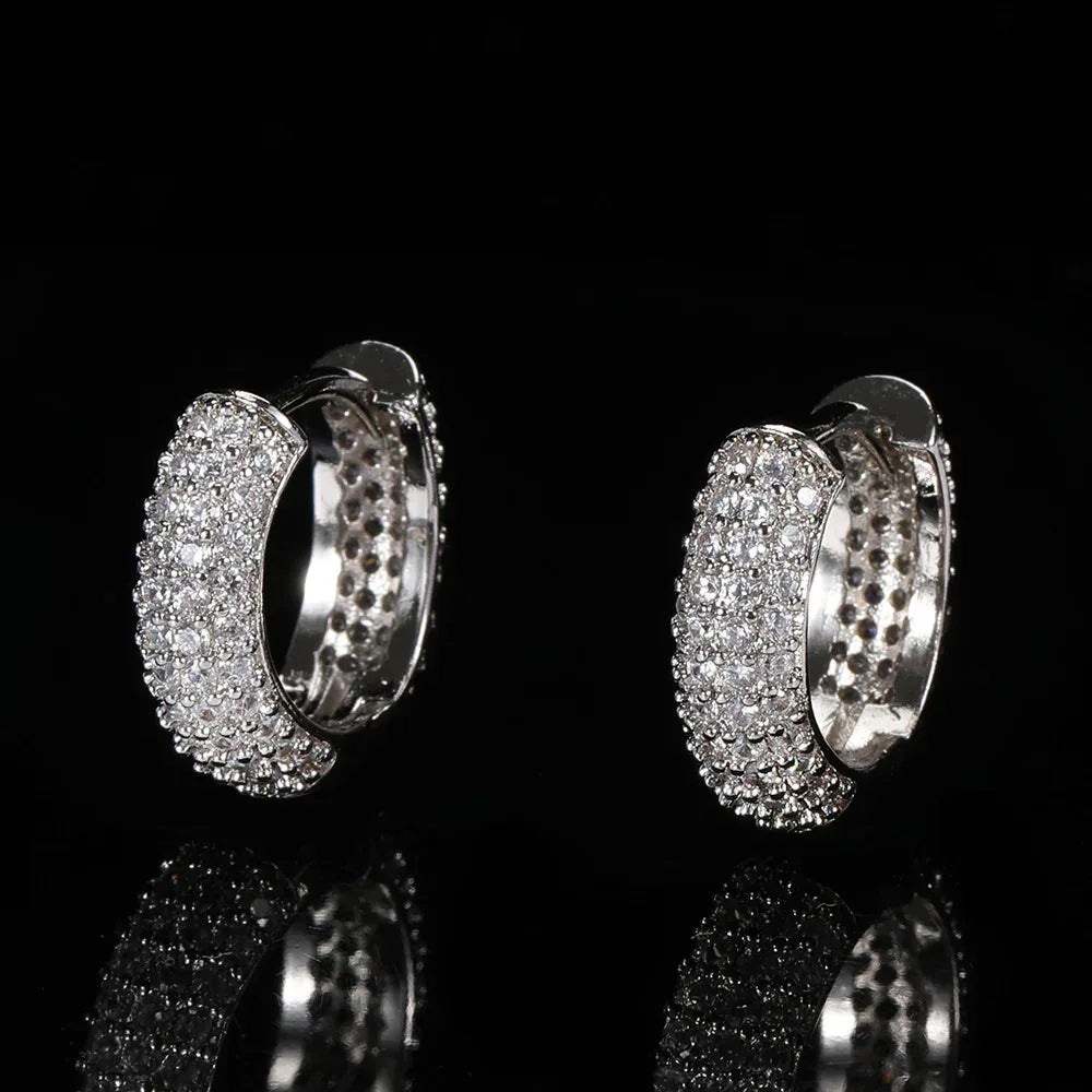 Bubble Zircon Round Stud Earrings for Men | High-End Hip Hop Jewelry | Caratix Jewelry - CaratixJewelry