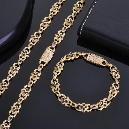 Custom Evil Eye & Infinity 8 Necklace | Colorful Zircon Gold Chain for Rapper | Caratix - CaratixJewelry