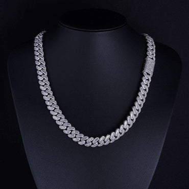 12mm Moissanite Cuban Link Chain for Men – S925 Sterling Silver Luxury Hip Hop Necklace - CaratixJewelry