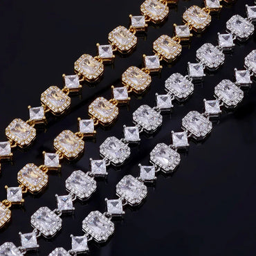 Geometric Zircon Chain Necklace Hip Hop Jewelry for Women | Caratix Jewelry - CaratixJewelry
