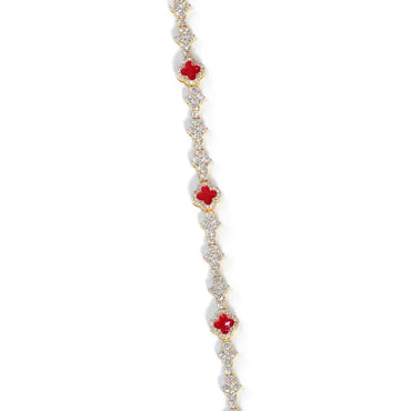 6.5mm Men's Airplane & Clover Tennis Bracelet | Iced Out Zircon Handpiece | Premium Hip Hop Jewelry | Caratix - CaratixJewelry