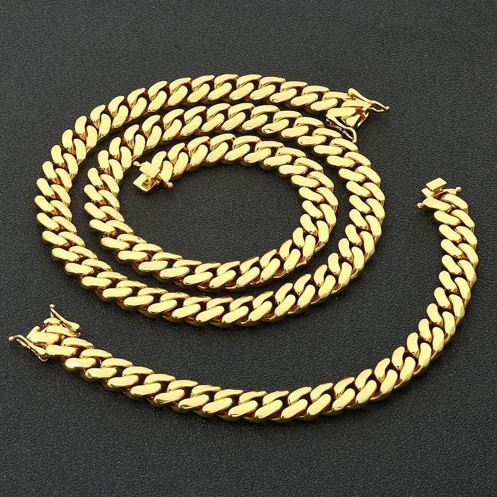 Polished Cuban Chain Necklace with Box Clasp Hip Hop Jewelry for Men | Caratix Jewelry - CaratixJewelry