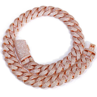 Custom 22mm Bubble Cuban Link Chain | 3D Iced Out Necklace - CaratixJewelry