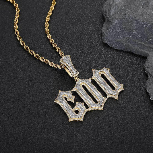 Custom Spiked Letter Pendant Necklace with Zircon Stones for Men | Caratix Jewelry - CaratixJewelry