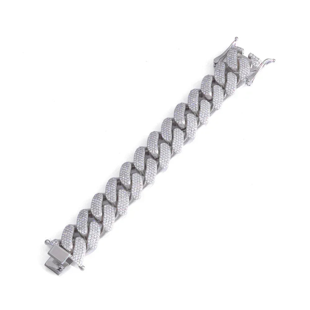 22mm Four Row Cuban Chain Necklace Zircon - CaratixJewelry