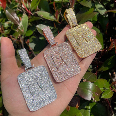 Iced Out CT NATA Pendant | Natanael Cano "Corridos Tumbados" Necklace | Premium Copper CZ Hip Hop Jewelry | Nata Montana Fan Bling | Caratix - CaratixJewelry