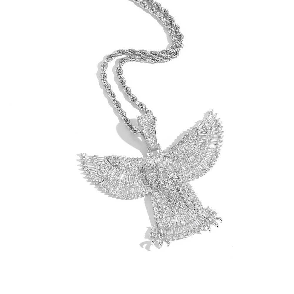 Solid Eagle Pendant Necklace with Micro-Pave Zircon for Men | Caratix Jewelry - CaratixJewelry