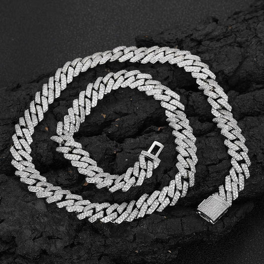 10mm Iced Out Cut Cuban Chain Zircon Necklace for Men | Caratix Jewelry - CaratixJewelry