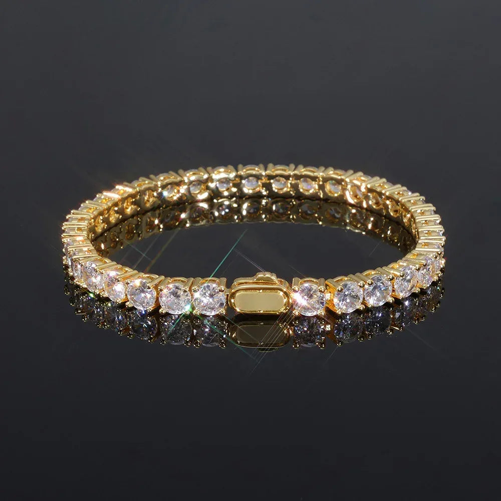 Iced Out Tennis Bracelet Single Row Zircon Hip Hop Bling Jewelry | Caratix Jewelry - CaratixJewelry