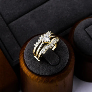 Detachable Interlocking Hip Hop Ring | 3-in-1 Combo Zirconia Band | Caratix