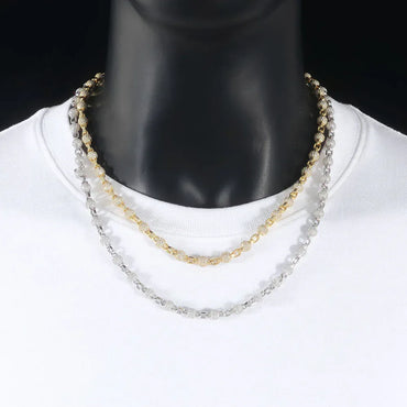 6mm Beaded Chain Necklace Zircon Hip Hop Jewelry for Men | Caratix Jewelry - CaratixJewelry