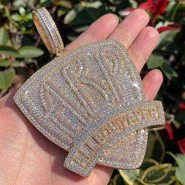 Iced Out "All Bout Paper" Letter Pendant | Men's Hip Hop Motto Necklace Caratix - CaratixJewelry