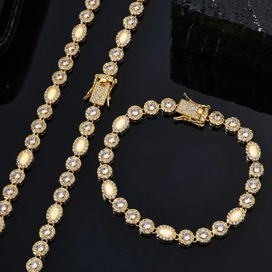 Custom Opal & Zircon Necklace | High-End Hip Hop Jewelry for Men | Caratix - CaratixJewelry