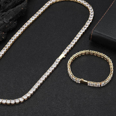 Custom 5.5mm Square Tennis Chain | High-End Hip Hop Bling Bracelet | Caratix - CaratixJewelry